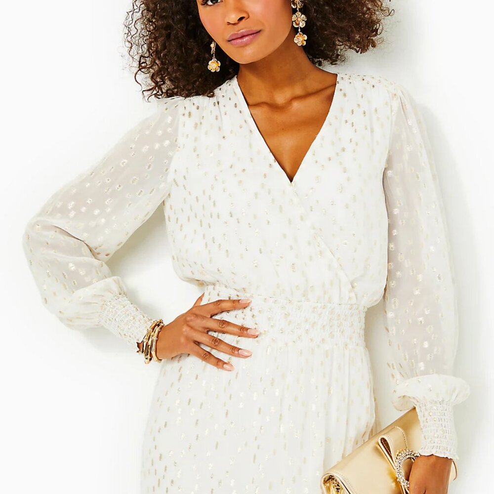 NWT! Lilly Pulitzer - Cristiana Midi Dress in Color Coconut